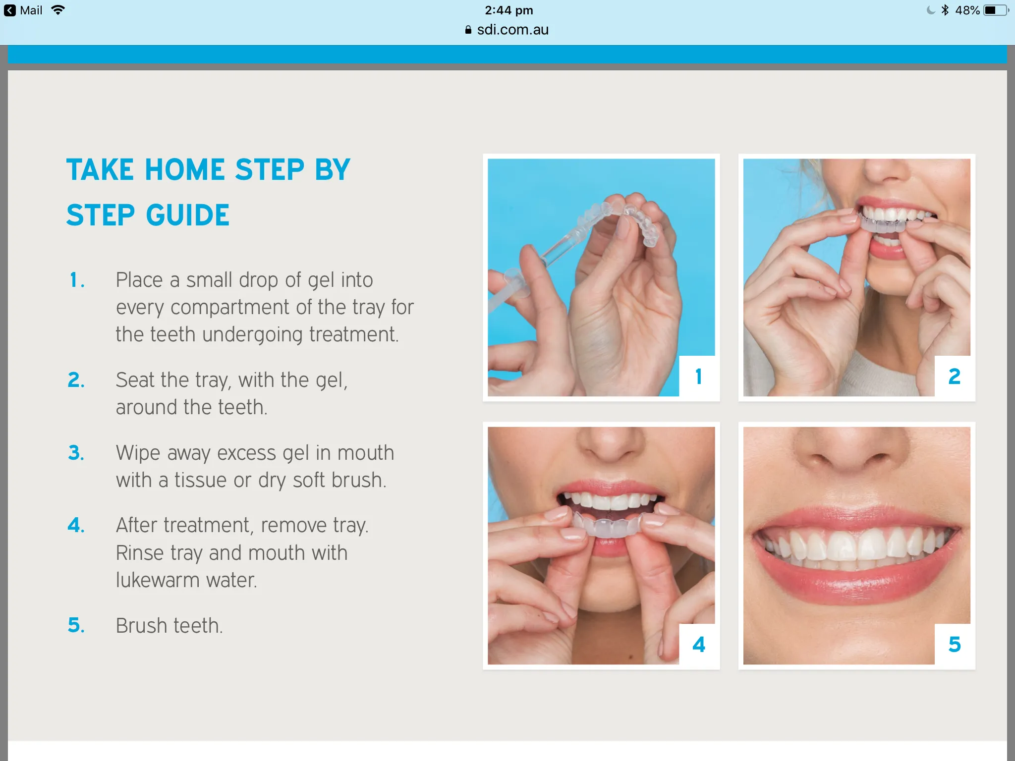 34584 applying whitening gel
